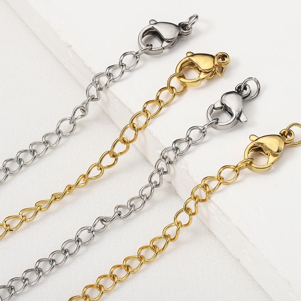 No Fade 10pcs 5pcs Stainless Steel Extension Chain Extended Connector Ball Tail Chain for Bracelet Necklace Jewelry Making DIY