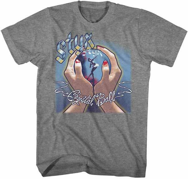 Styx Crystal Ball Color Album Cover 1976 Men T Shirt Rock Music Concert Merch XL