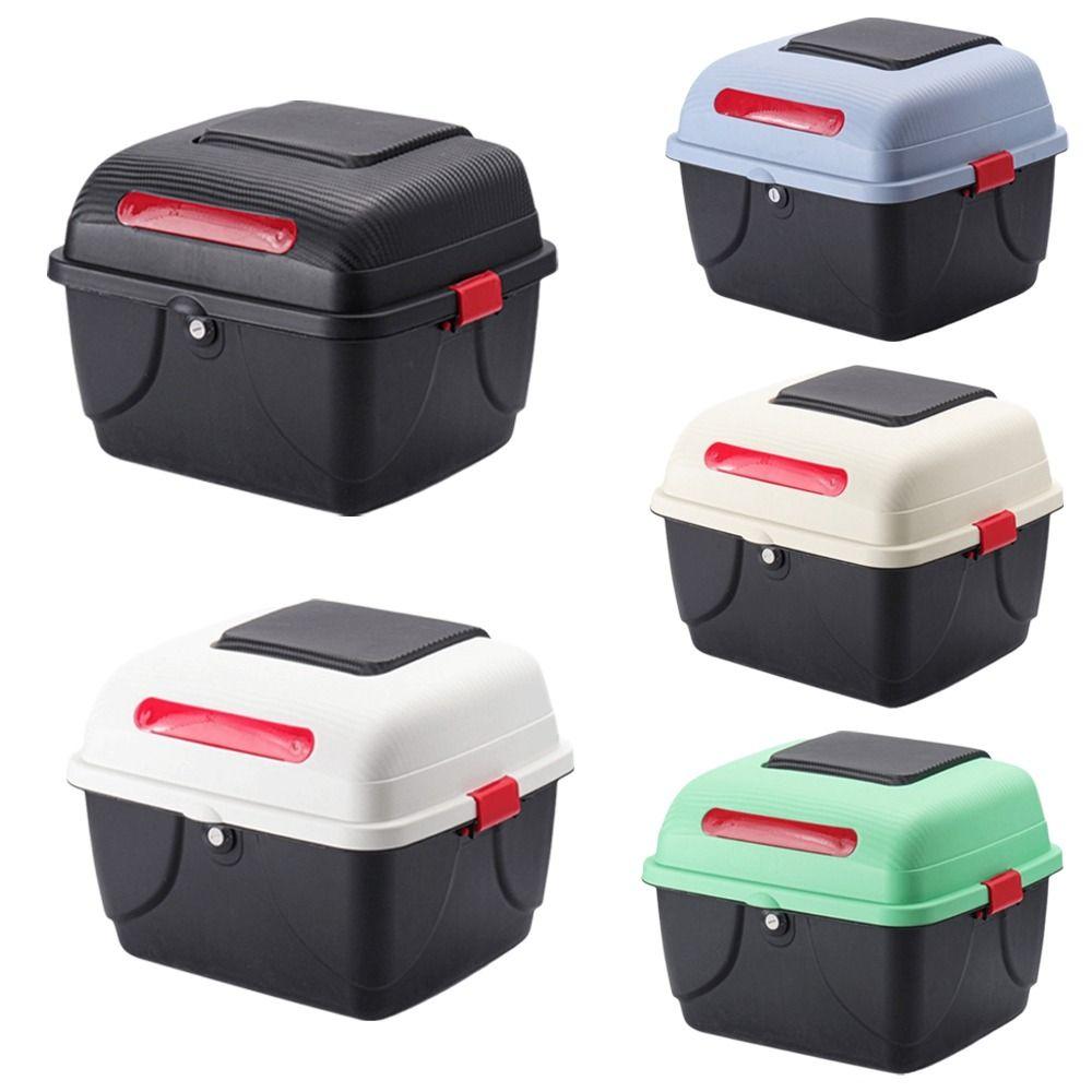 Plastic Motorcycle Rear Top Box Lockable Electric Scooter Toolbox Storage Case  Motorcycle
