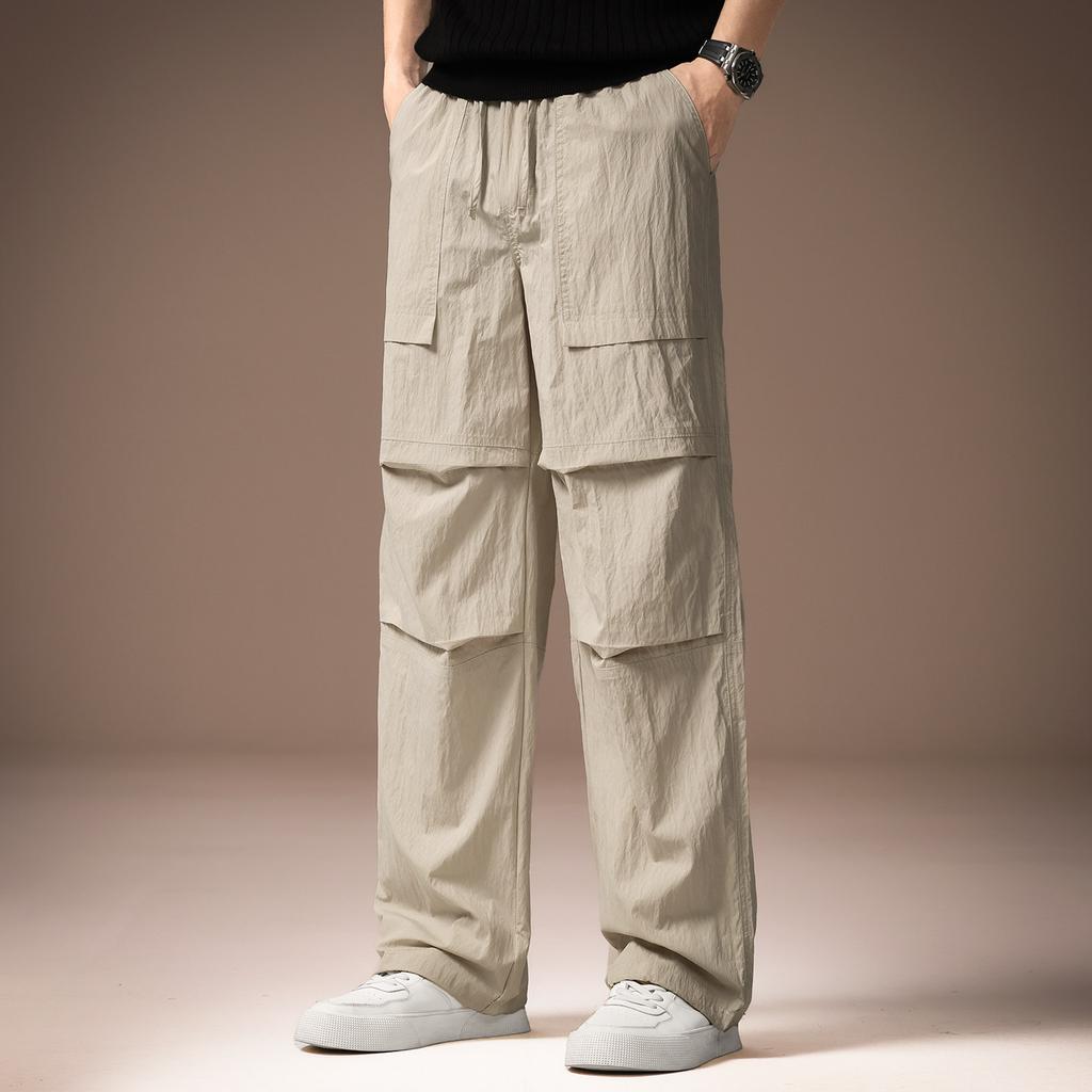 High-end Outdoor Thin Multi-pocket Tooling Charging Pants for Men's Summer New Loose Straight Casual Pants for Men