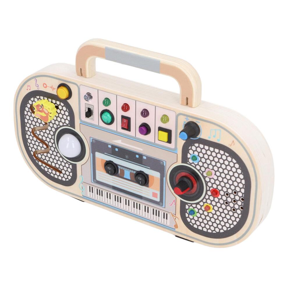 Montessori Wooden Sensory Board with LED Lights for Kids, Educational Activity Toy for Hand Eye Coordination