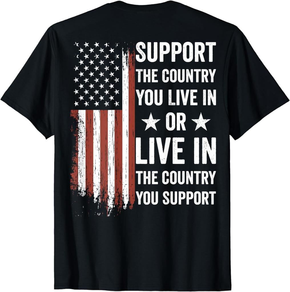 Sostieni il Paese in cui Vivi T-shirt Bandiera Americana USA
