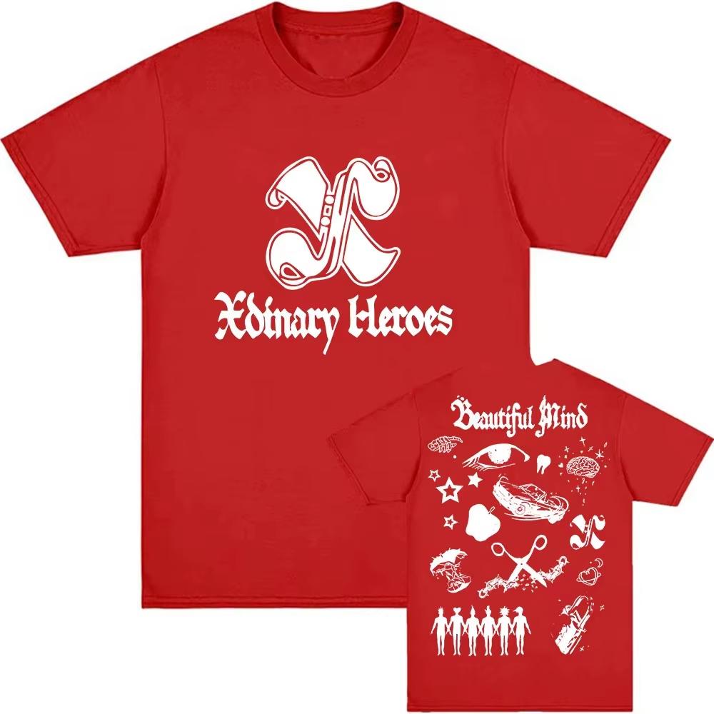 2026 Beautiful Mind Xdinary Heroes Koreaanse Jongensband Print Korte Mouw Katoenen Top voor Mannen Grafisch T-shirt Lentezomer nieuw