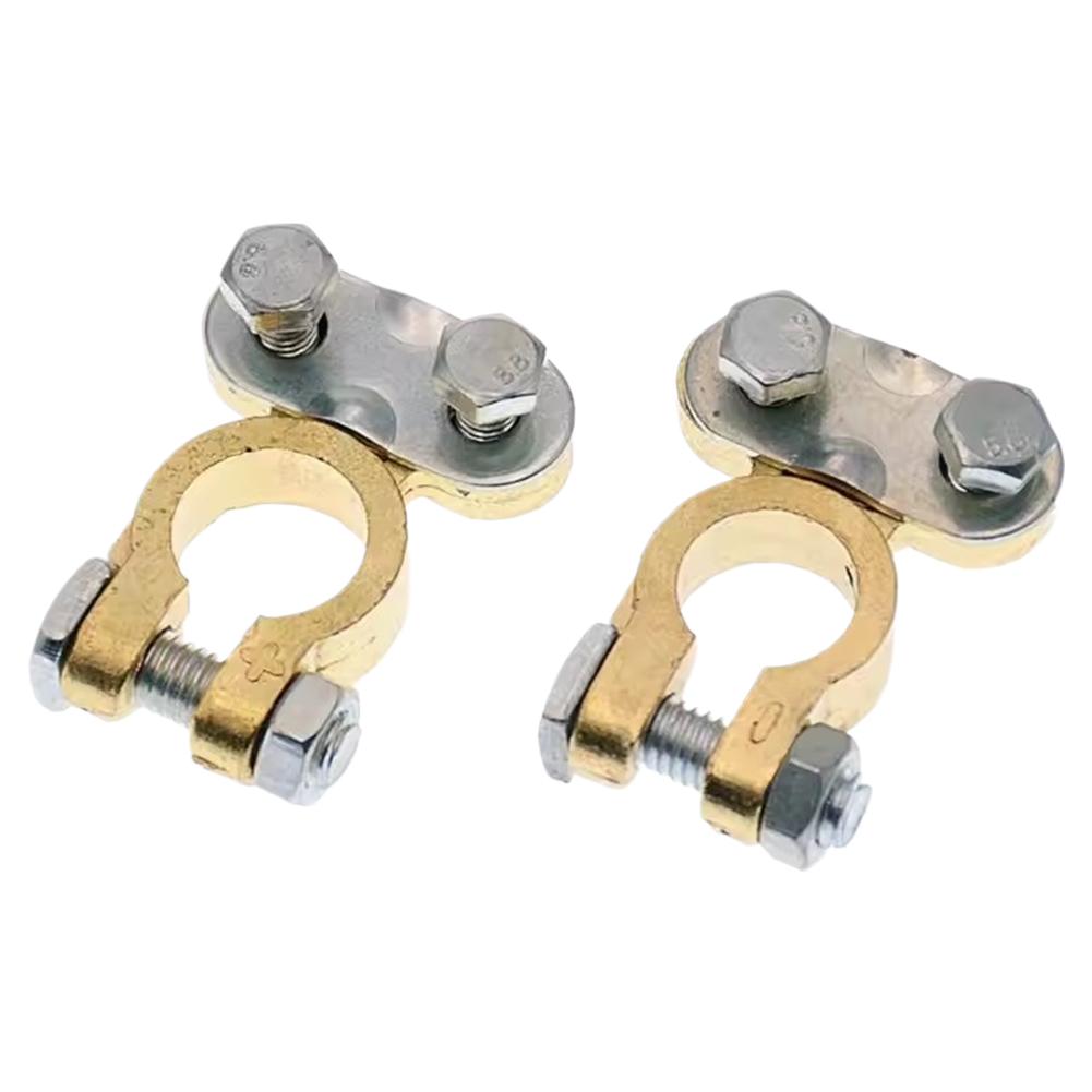 

2 шт. Клеммы аккумулятора автомобиля, зажимы для проводов, чистая медь, положительные и отрицательные, верхние клеммы, разъемы для аккумулятора, зажимы для клемм аккумулятора, разъемы для аккумулятора