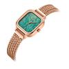 Jyullieoseu Ja-1405 Natural Mother-Of-Pearl Square Metal Watch