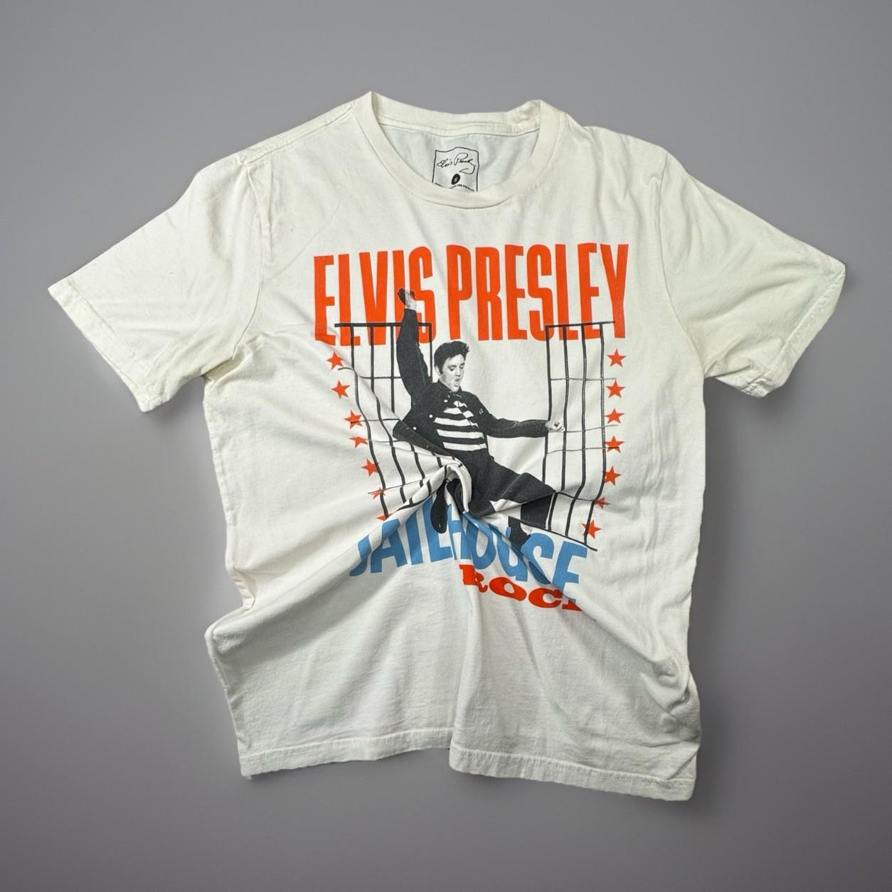 Elvis Presley Jailhouse Rock Graphic T Shirt Mens Medium White Band Tee -522 Unisex T-Shirt XXXL