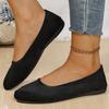 Fashion Concise Black Lightweight Flats Shoes Women Spring Autumn Soft Faux Suede Flat Shoes Woman Shallow Slip On Causal Shoes Female