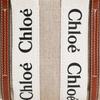 Chloe Holziges Logo-Print Leinen-Canvas und Kalbsleder Tragetasche Damen Tragetaschen Beige Braun CHC22AP237I2690U