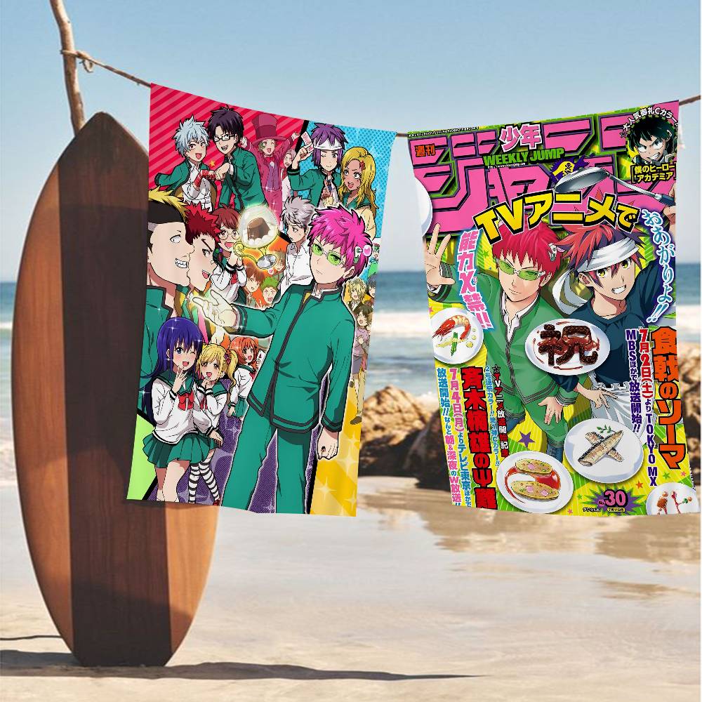 Saiki K Japanese Anime Big Microfiber Beach Towels Quick Dry Towel Sand Beach Towels Pool Towel for Travel Swim Pool Yoga