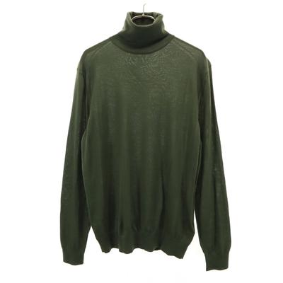Prada Fremstillet i Italien uld Langærmet rullekrave sweater 48 khaki strik Herre Brugt