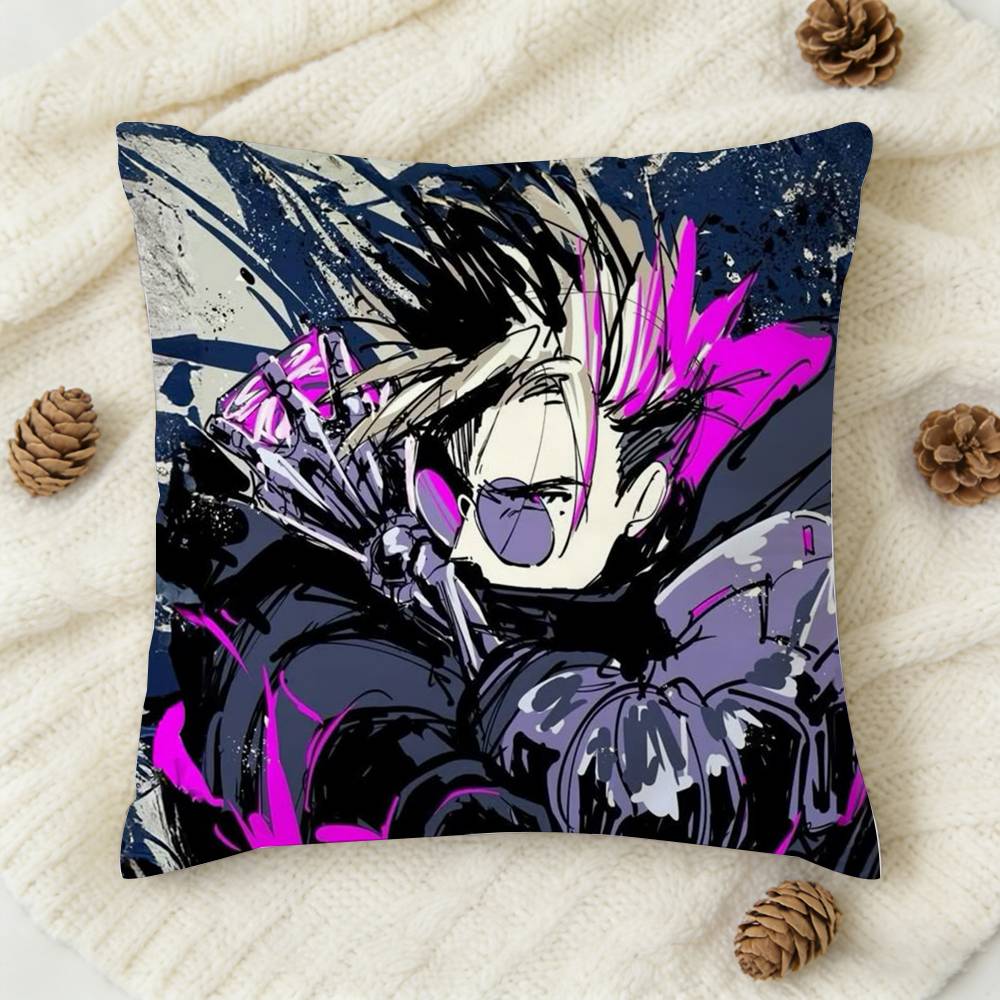 Anime TTRIGUN STAMPEDE Doublesided Printed Square Decorative Cushion Cover for Sofa Living Room Home Decor