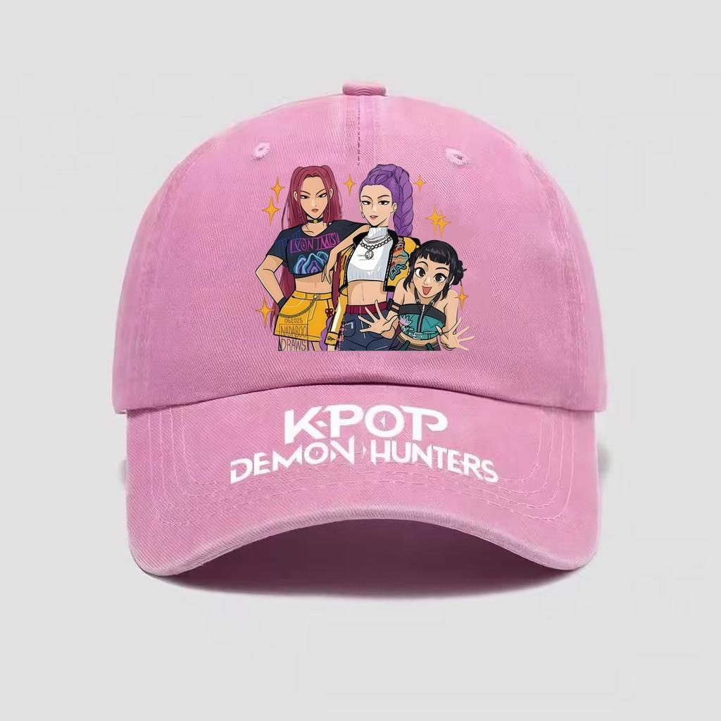 Demon Hunter Girls' Printed Baseball Cap, Retro Baseball Cap, Casual Cotton Sports Washed Cap
