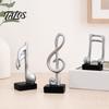 Talos 3Pcs Minimalist Music Note Resin Sculpture, Treble Clef & Eighth Quarter Desk Decor for Piano Room Living Room, Matte Art Collectible, Creative