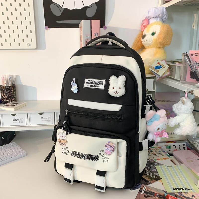 Cute Korean Style Student Backpack with Badge