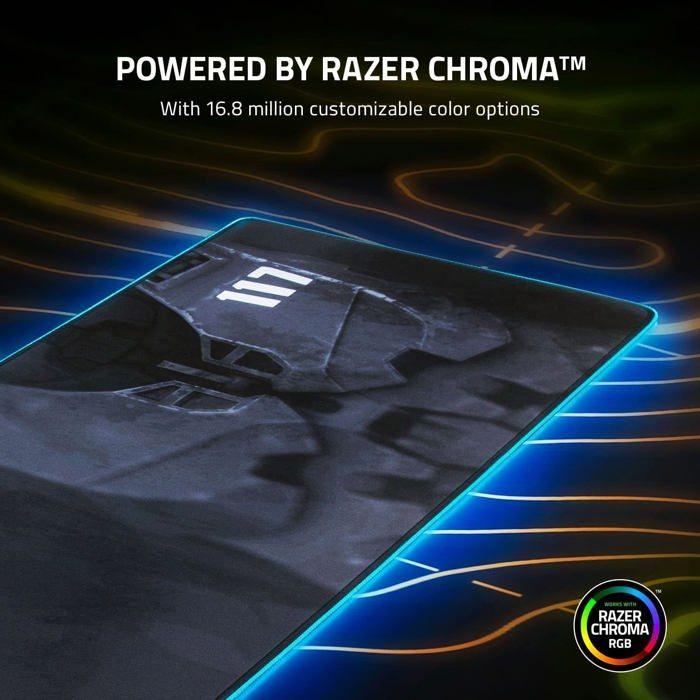 Tapis de souris - razer - goliathus extended chroma - halo infinite - rgb personnalisable - surface optimisée