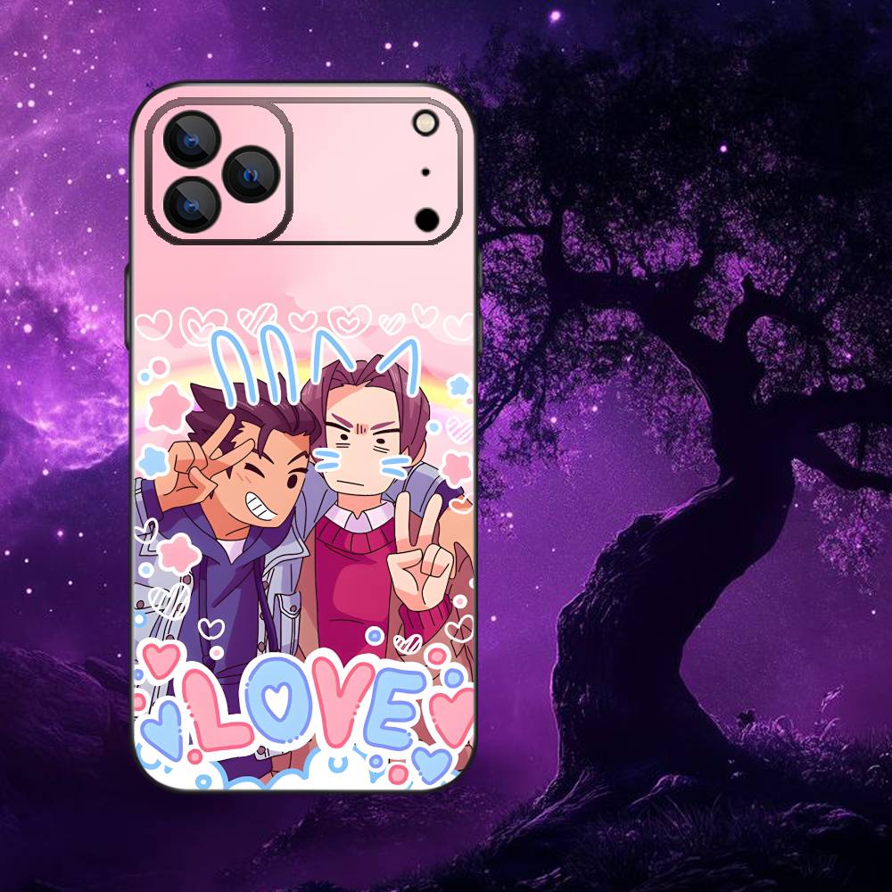 Game Ace A- Attorney Phone Case For iPhone 17,16,15,14,13,12,Pro,Max,Plus,E,SE4,Air,Mini Black Soft Box