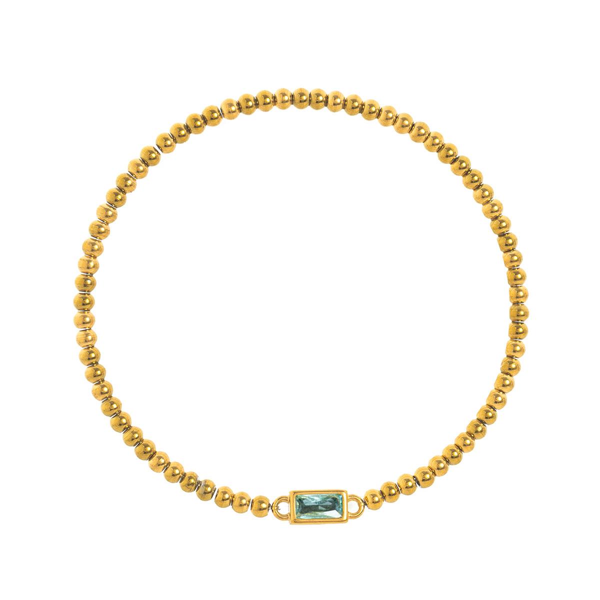 

Simple Light Luxury Birthstone Bracelet Female, December Birthstone Round Bead Chain