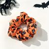 Soft Elastic Ponytail Holders Halloween Hair Ties, High Elasticity Scrunchies, Stretchy Bands with Ghost Witch Accessories Hat Bat Spider Web