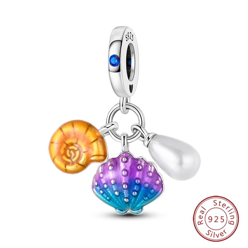 100% Copper Butterfly Fairy Dream Ocean Shell Pearl Mermaid Sea Turtle Sunflower Charms Beads Fit Qikaola Bracelets