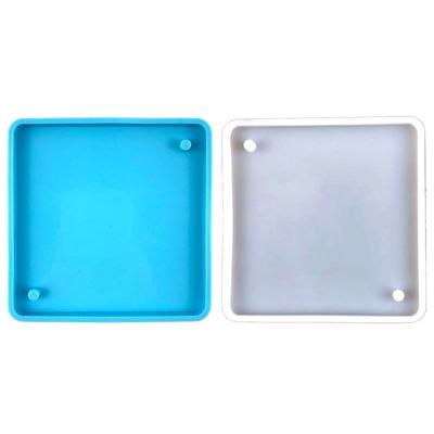 Square Keychain Silicone Mold Pendant Molds for Resin Casting Molds with Hole for Home Pendant with Hanging Hole