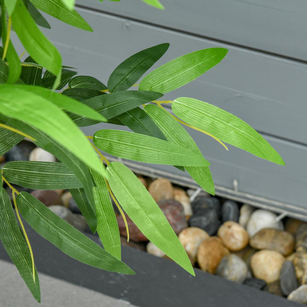 Artificial Plant, Plastic Bamboo In Pot, 780 Leaves, Realistic Look, Minimal Maintenance, 140 Cm, Green