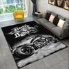 Tappeto Antiscivolo Area Retro H-Harleys Racing Moto per Soggiorno, Camera da Letto, Sala Giochi, Tappeto Morbido Pavimento Tappeto Decorazione Casa Stanza Bambini