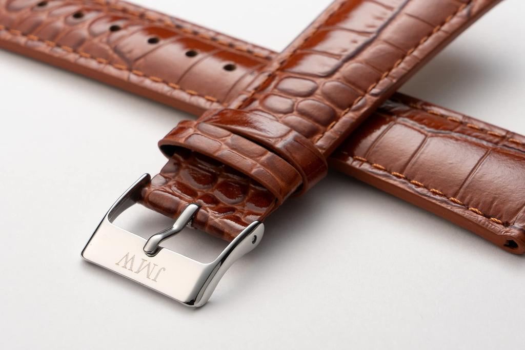 Watch 22mm Lug Genuine Replacement Silver Spring Box Square Original Day Gift [JMW TOKYO] Strap, Width, Leather, Strap, Brown, Buckle, Tool, Bars,