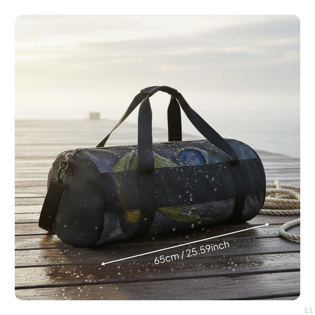 Scuba Gear Duffel Bag Detachable Shoulder Strap Mesh Dive Heavy Duty for