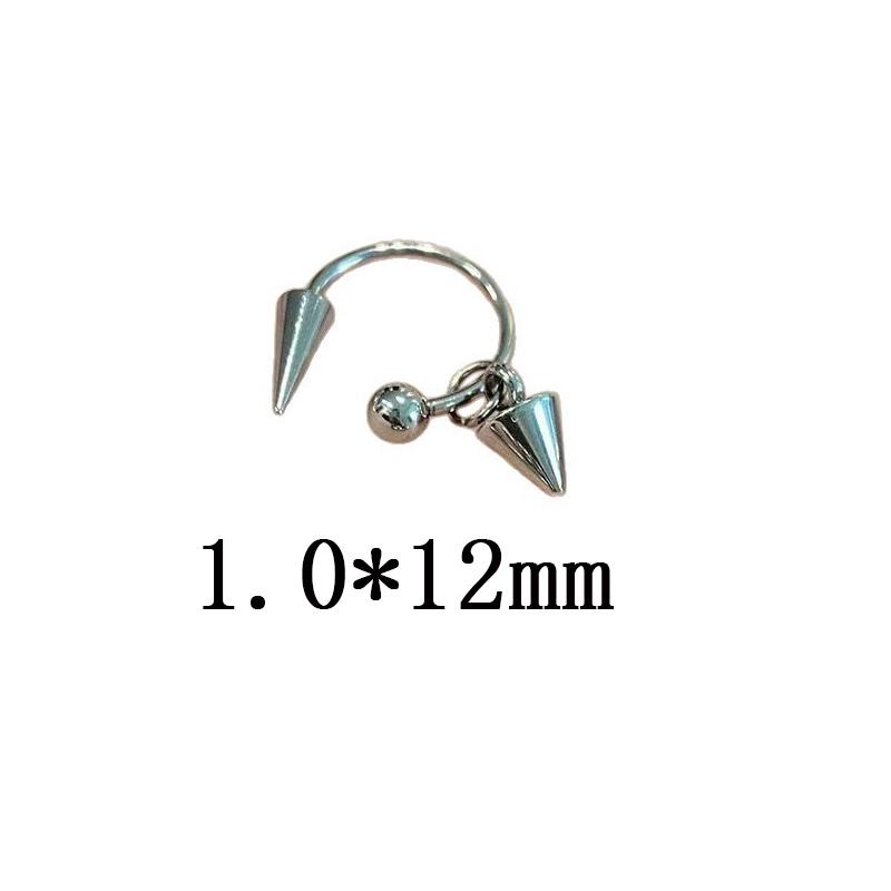 Detachable Stainless Steel Curved Barbell Threaded Spike Eyebrow Cartilage Piercing Earrings For Women Y2K Party Jewelry Gifts