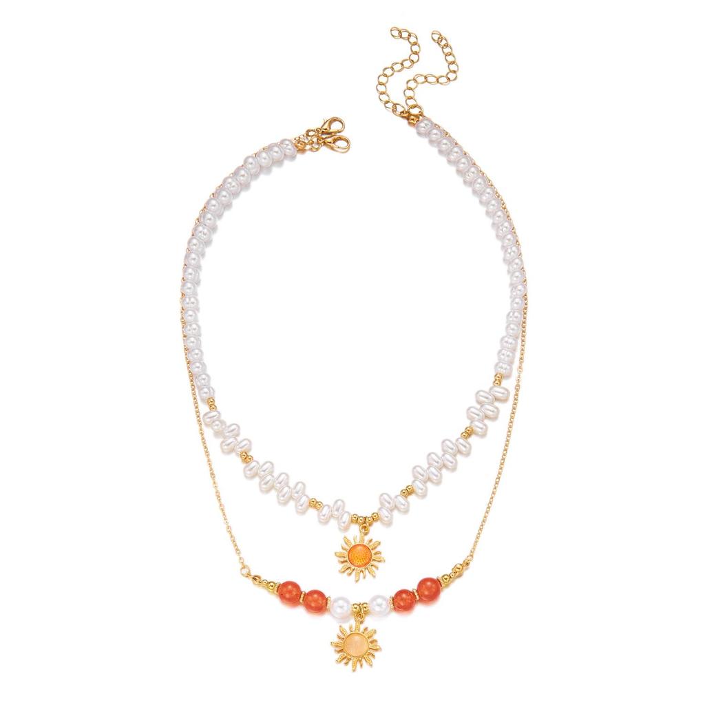 Collana di Perle Barocche Europee e Americane 2026 Inizio Primavera con Ciondoli Stella Marina e Fragola