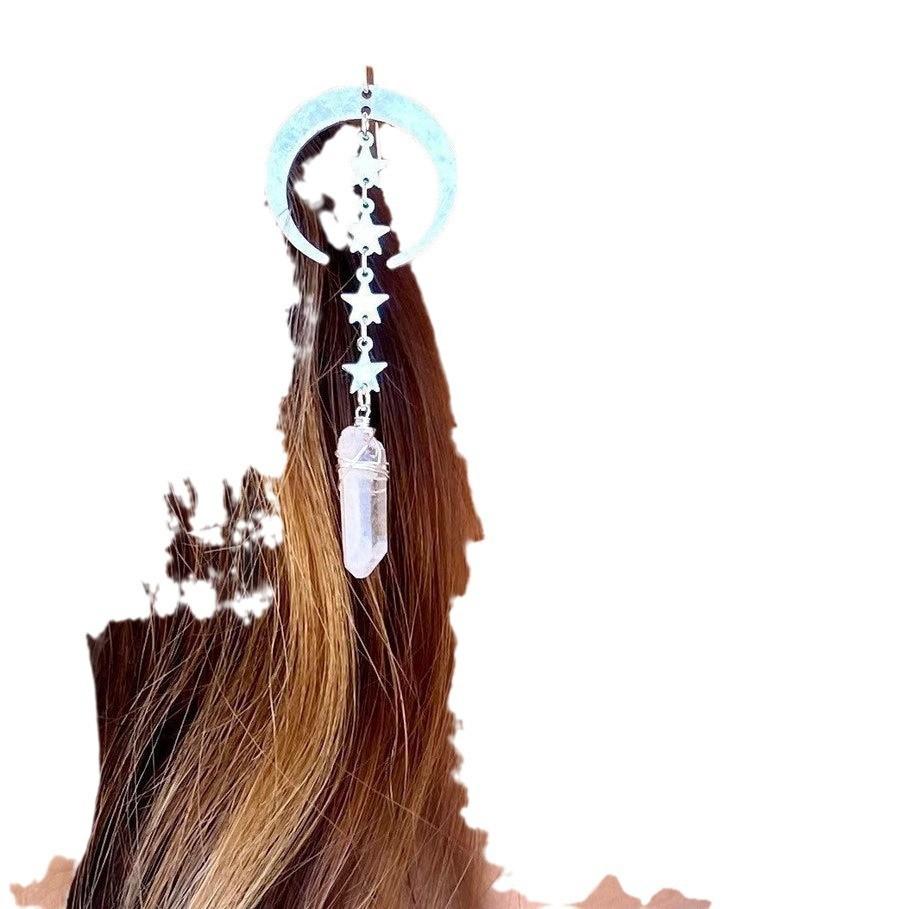 Handmade Metal Moon Star Statement Earrings For Ladies Summer Casual Wear