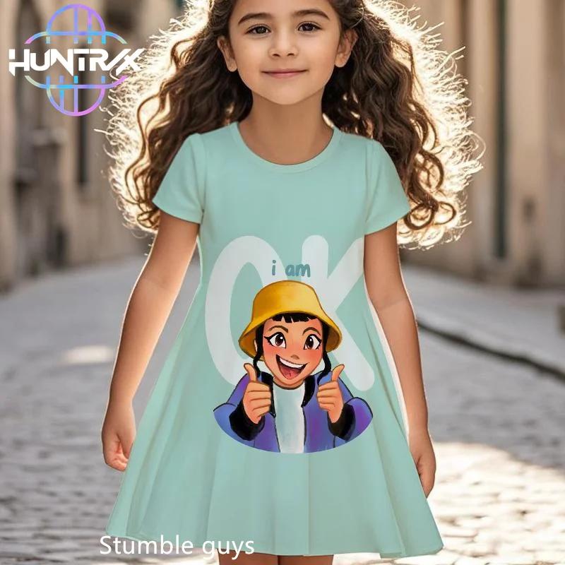 Vestido de Verano Ligero de Chicas Cazadoras de Demonios Kpop Dibujos Animados Anime Manga Corta Vestido de Playa Casual Camisón