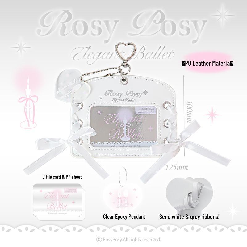 Leather Ballet Lace-Up ID Card Holder - Soft, Compact, Horizontal Design