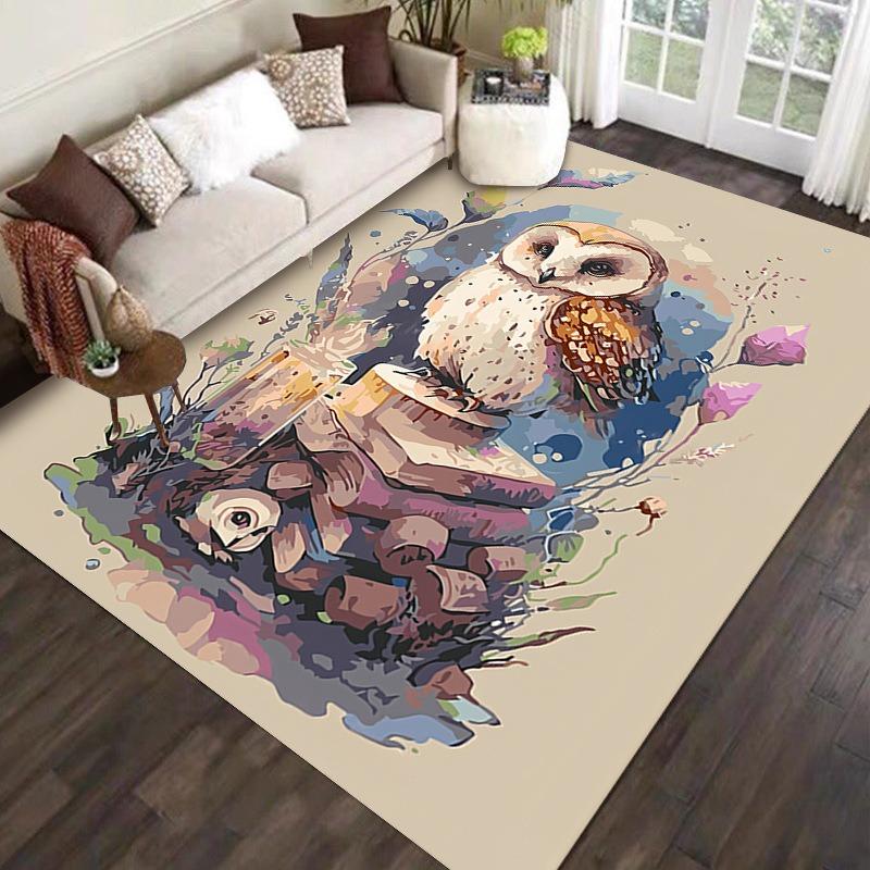 Painting Style Animals Pattern Carpet for Home Living Room Bedroom Sofa Doormat Decor Large Area Rug Non-slip Floor Mat Fashion