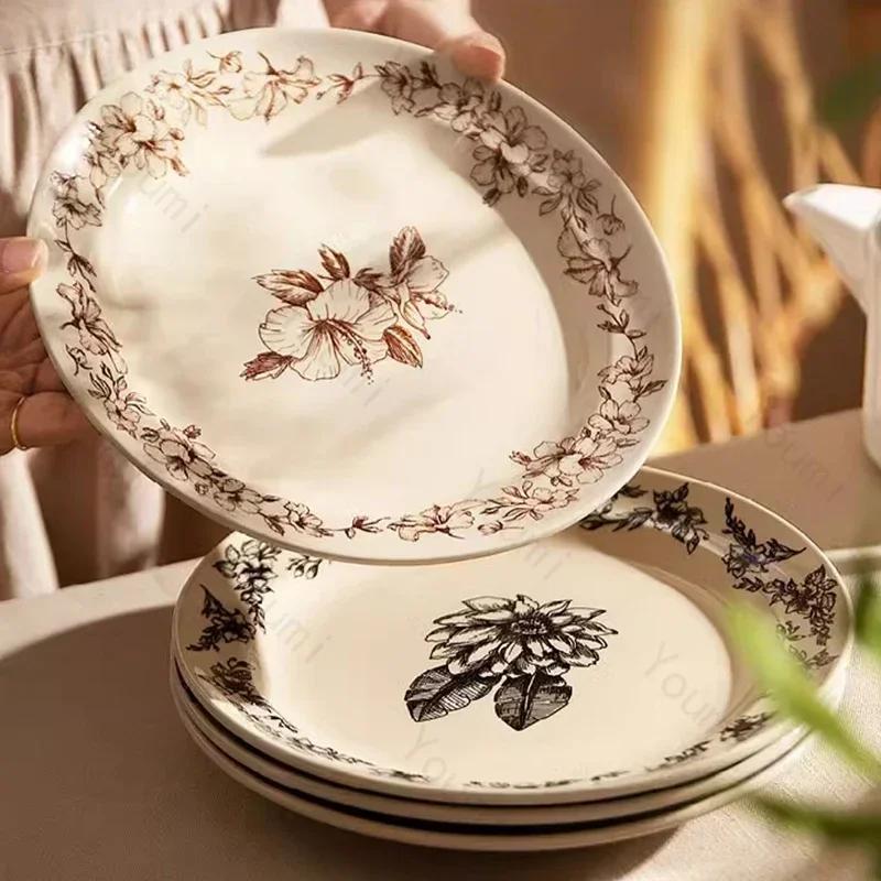 Kreative Keramikteller im chinesischen Stil Luxus Restaurant Dessert Salatteller Köstliche Hausgerichte Tiefer Teller Exquisites Geschirr