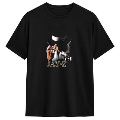 Jay Z T-Shirt Sommer Trendig Cool T-Shirts Baumwolle Bequem Oversize Kleidung Kurze Ärmel Vintage T-Shirt