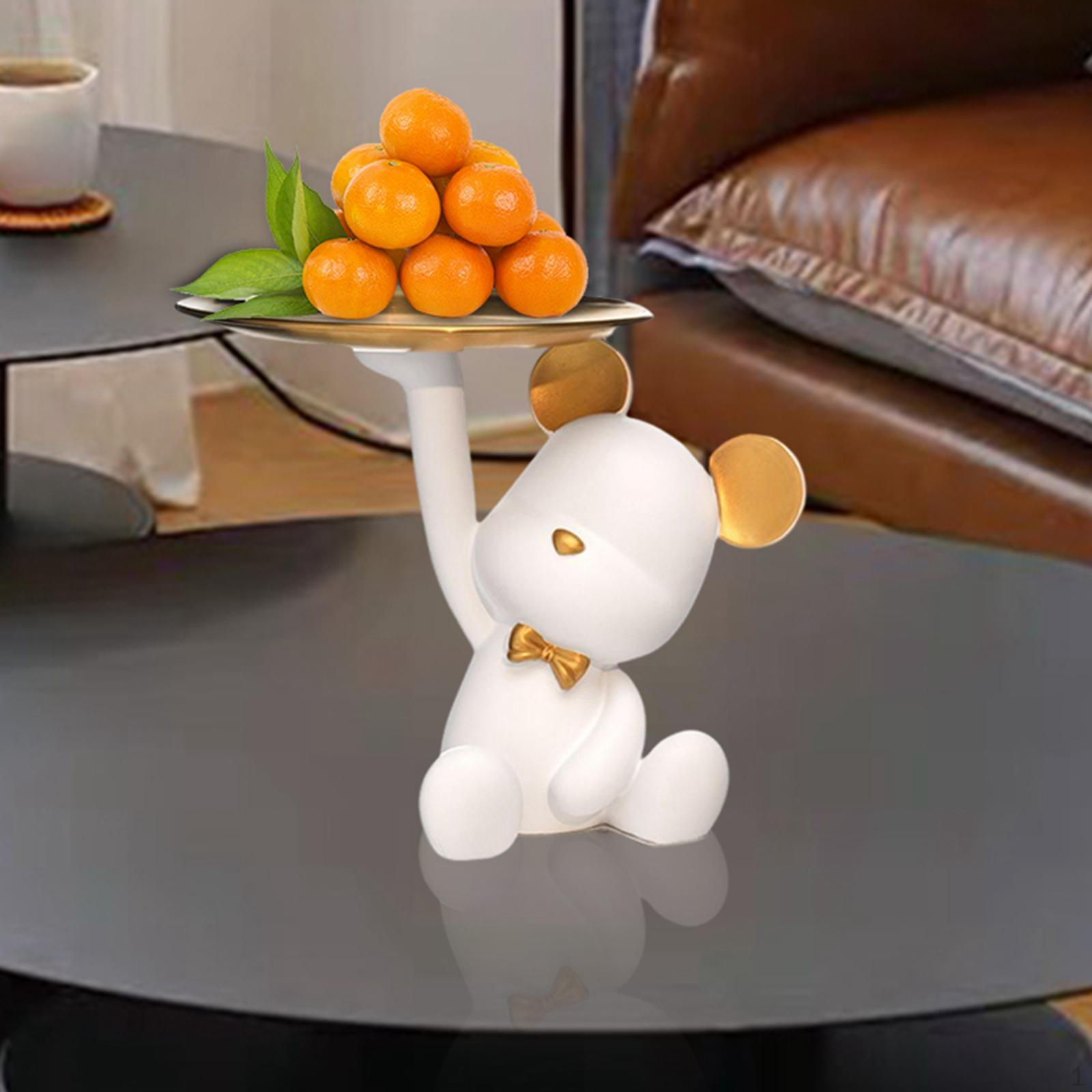 Креативная фигурка медведя из смолы, статуэтка животного, украшение для дома, органайзер для настольных мелочей, поддон для хранения