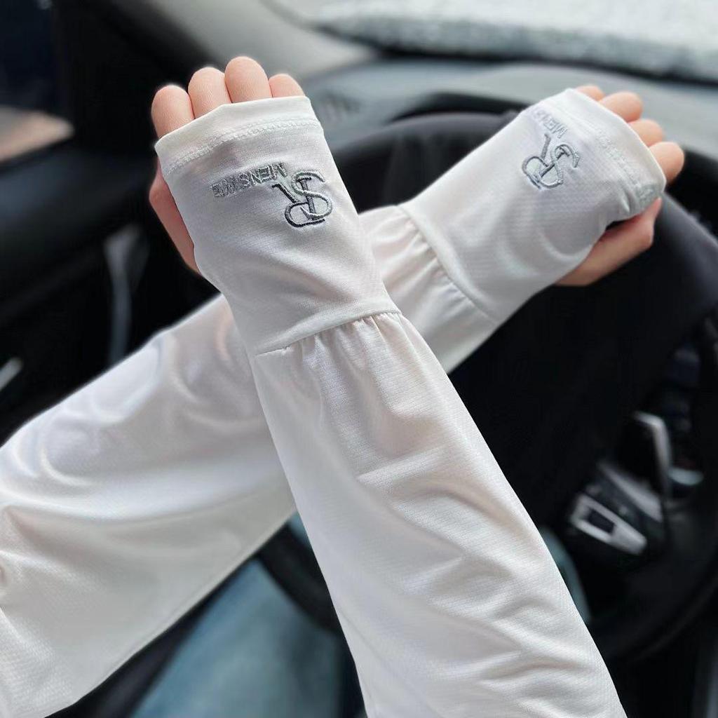 Men's Plus Size UV Protection Arm Sleeves - Loose Fit for Summer Driving & Outdoor Activities