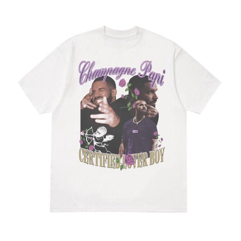

Hip-hop Printed T-shirt, American High Street Style, Small Collar, Retro Rap, Heavyweight Short-sleeved Men s Shirt 5XL різнокольоровий