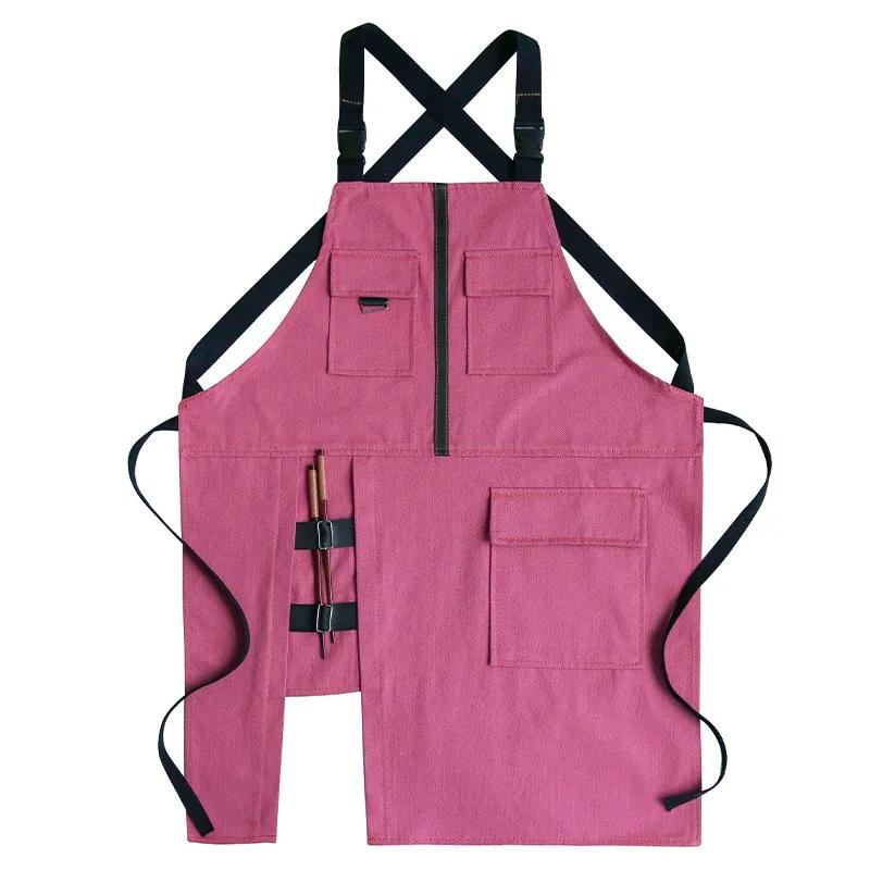 Denim Apron Work Apron For Men And Women Milk Tea Shop Hairstylist Gardening Restaurant Waiter Work Clothes Apron Kitchen