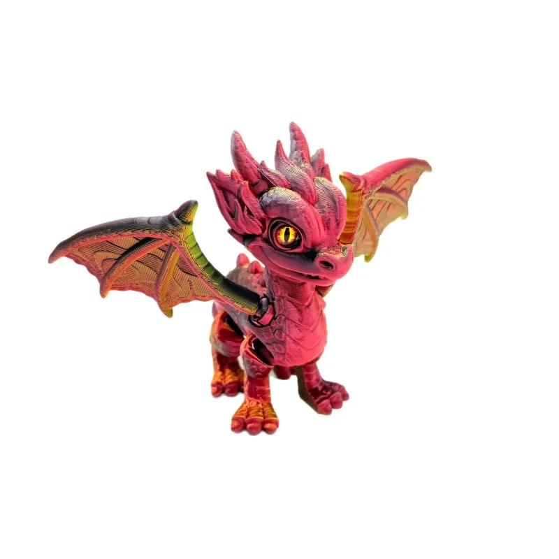 

3d Printed Small Flying Dragon Multi-jointed Movable Figures for Desk Decoration Home Decor decoración hogar