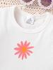 Summer Casual White T-Shirt for Girls with Daisy Print Suspenders Short Sleeve Fashion Comfortable Kids Set