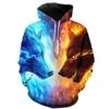 European and American men's new autumn fashion wolf print comfortable soft hooded sweatshirt outdoor street versatile top