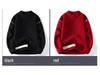 Men's Thickened Red Sweater for Autumn/Winter - Warm, Knitted, Round Neck, Trendy Base Layer