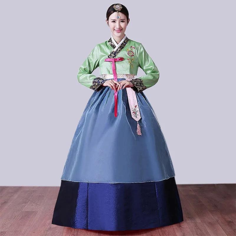 Embroidered Korean Court Costumes - North & South Korean Performance Outfits Perfect for Korean Dance Shows & Stage Performances