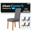Conjunto de capas para cadeira ChairCover, capa elástica para cadeira, capa para cadeira de 4 lugares, antracite, elástica