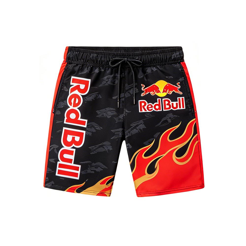 F1 Red Bull Motorsport Swim Shorts Men Summer Quick Dry Beach Board Shorts Casual Sports Racing Style Drawstring Swim Trunks