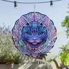 Buntes Katze Windspiel für Außendekoration - Handgefertigtes Metall Garten Windspiel mit doppelseitiger Kunst, kein Strom erforderlich