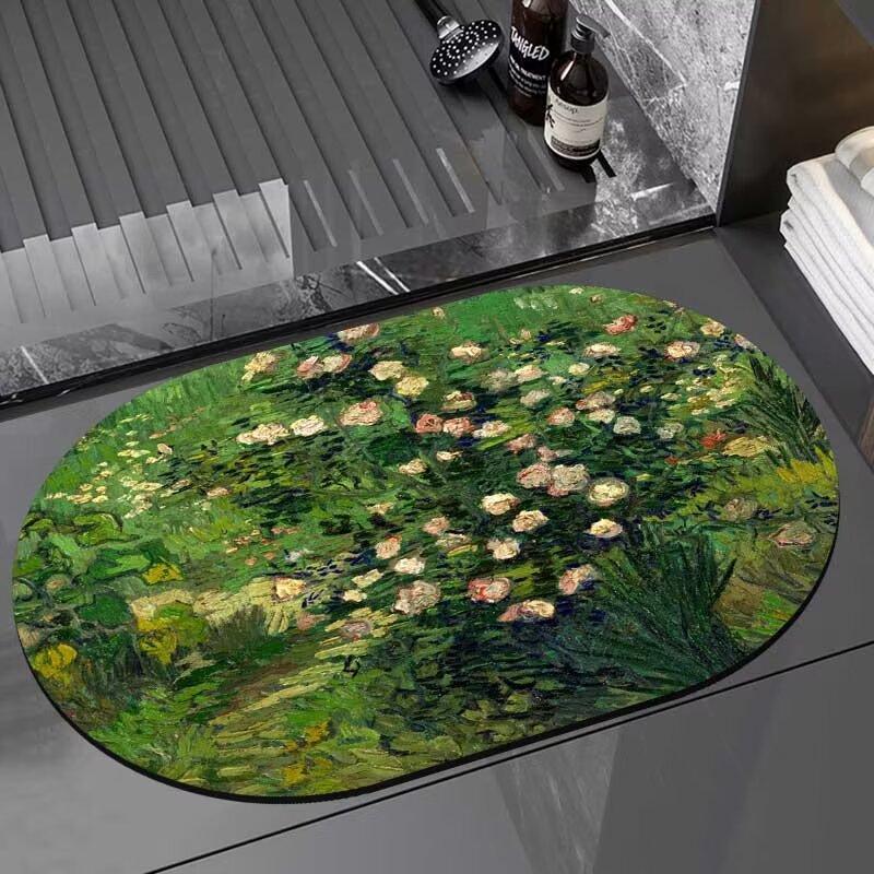 Bathroom special floor mat, diatom mud absorbent quick-drying carpet, household toilet, bathroom door non-slip foot pad