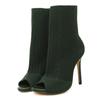 Moda Doamnelor Peep Toe țesătură elastică de tricotat Cizme de gleznă cu orificiu mic scobit rochie respirabilă femei cu tocuri înalte pantofi de dans